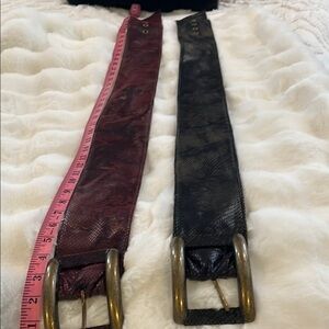 Vintage Leather Belts with Brass Buckles
